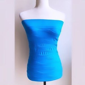 💎  Light Blue Textured Mini Skirt/Tube Top  💎